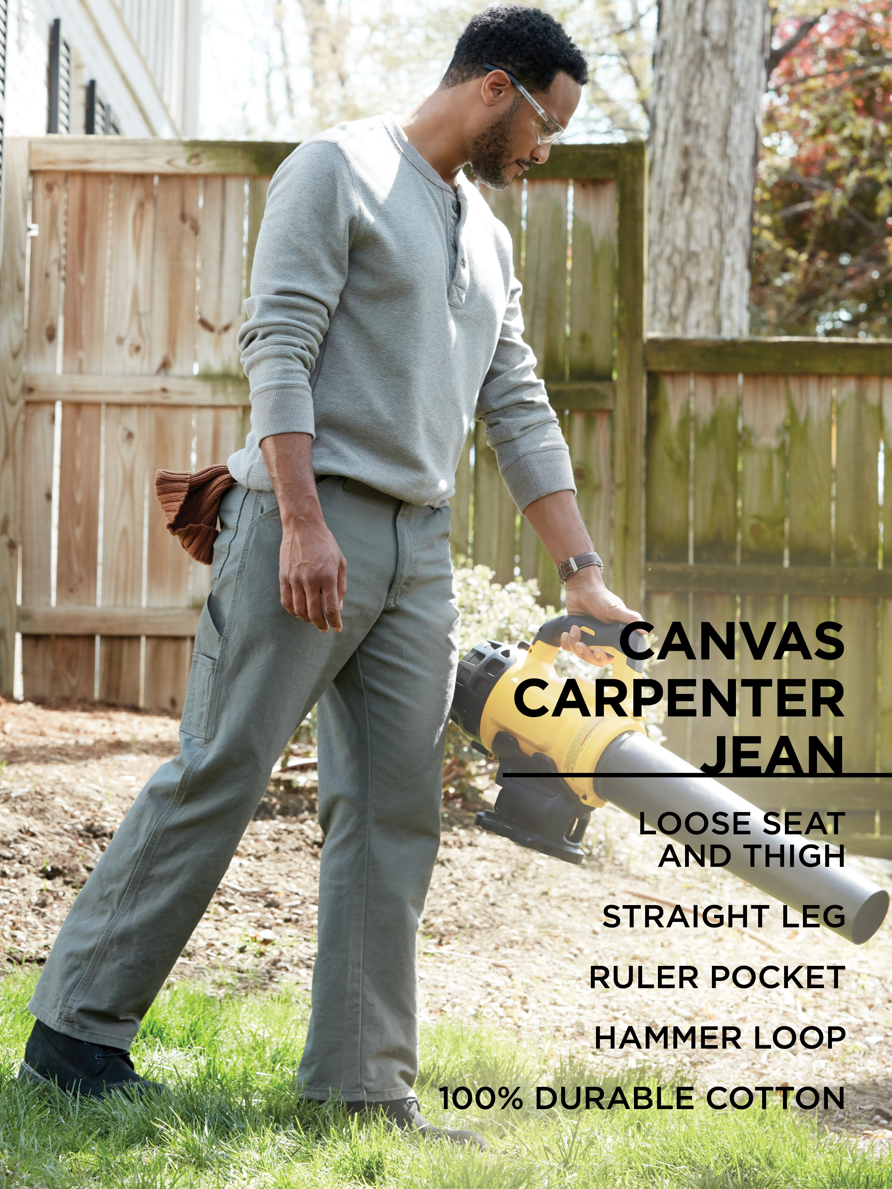 Wrangler Rustler Men'and Big Men's Canvas Carpenter Straight Leg Jeans - image 4 of 4