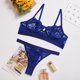 thumbnail image 4 of Encaje sexy conjunto de ropa interior sujetador ropa interior regalo para mujer, azul real, L 2 piezas Jumpingount XX000054-43, 4 of 7