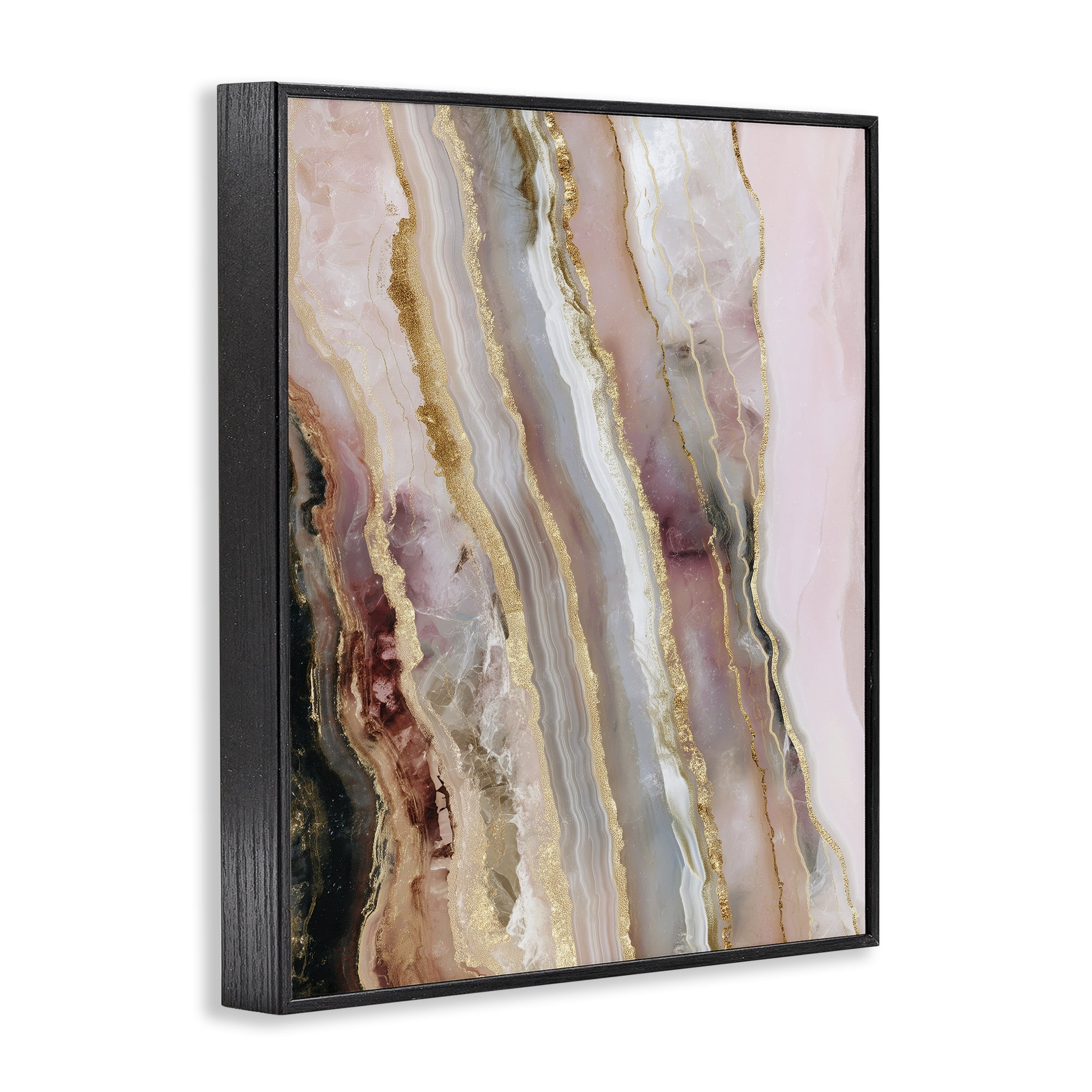 Stupell Industries Pastel Misty Gem Geode Black Framed Giclee Art, design by Svetlana Aleynikova