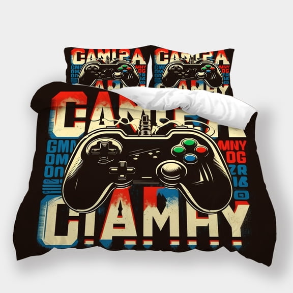 2/3pcs Duvet Cover Set Fashion Gamepad Printed Bedspreads Teenager Creative Bed Gift,Twin (68"x86")