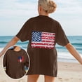 thumbnail image 2 of Blusas de Manga Corta Casuales para las Mujeres Verano Cuello Redondo Moda Impresa Blusa, Top Ligero para el Hogar Y Diario, 2 of 7
