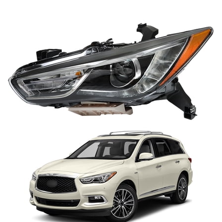 SEBLAFF Headlight Assembly Replacement for 2016-2018 Infiniti QX60 Xenon HID Projector Headlights Left Driver Side 260609NF0D