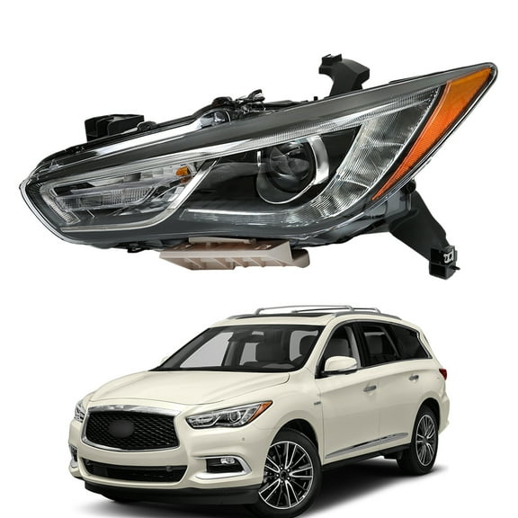 SEBLAFF Headlight Assembly Replacement for 2016-2018 Infiniti QX60 Xenon HID Projector Headlights Left Driver Side 260609NF0D