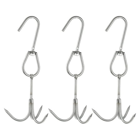 

Uxcell 14.2 Stainless Steel Meat Hooks 0.31 Thickness Three Claws Smoker Hook 3 Pack
