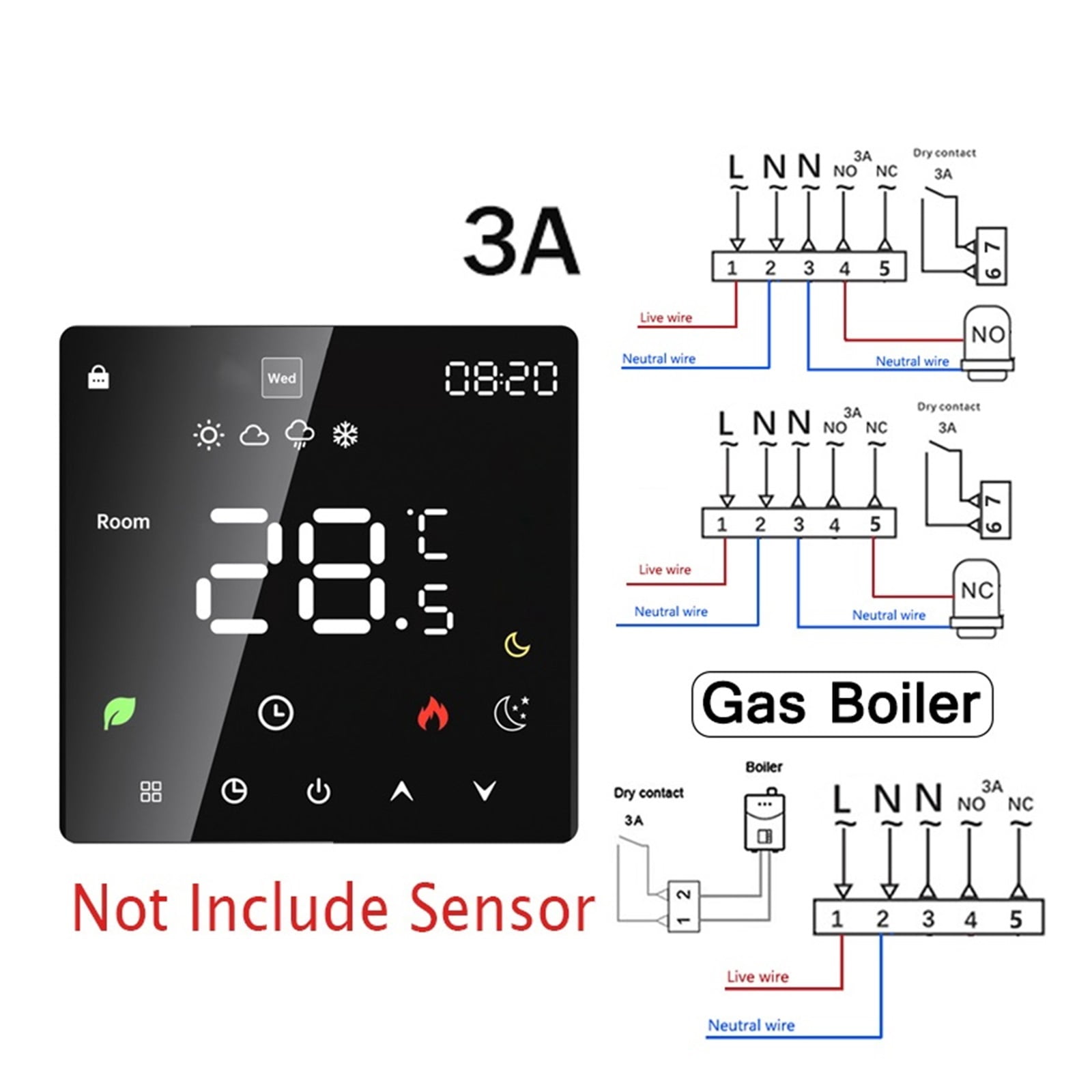 Tuya Smart Thermostat Electric Floor Heating TRV Water Gas Boiler Temperature Voice Remote Controller ,Easy Installation