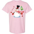 thumbnail image 3 of Inktastic Top Hat Snowman with Christmas Tree and Candy Cane T-Shirt, 3 of 5