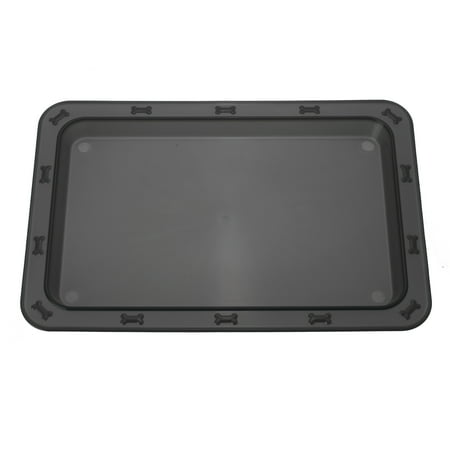 UPC: 0844534006691 | PetRageous Bone n Up for Dinner 19.25 Inch Plastic Dog Tray Black