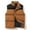Coffee, variant on Busydd Mens Puffer Vest Sleeveless Zipper Button Puffy Vest Casual Lightweight Warm Winter Vest Oversized Solid Color Outerwear Vests Plus Size Vest Jacket with Pockets S-3XL