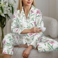thumbnail image 4 of Goofa Lilies Flowers Printed Women’s 2 Piece Pajama Set Super,Pajamas Women's Long Sleeve Sleepwear Soft Button Down Loungewear Pjs Lounge Set Nightwear-X-Large, 4 of 9