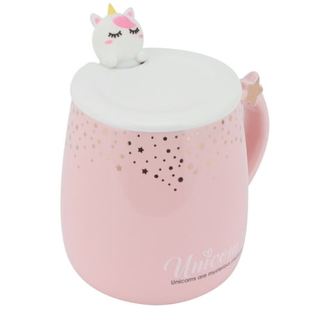 

Ceramic Cup Cartoon Pattern Design With Spoon And Lid High Temperature Resistance Cartoon Pattern Water Coffee Cup For Home For Gifts A B C D