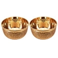 thumbnail image 4 of Indian Art Villa Brass Bowls Set of 2 with Embossed & Beaded Design, Flat Bottom, 7.43 Oz Capacity, Decorative Bowl, 4 of 4