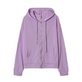 thumbnail image 3 of Chaqueta Sudadera básica para mujer, corte holgado, con capucha, estilo informal, con cremallera, ropa de calle, traje Ygjytge Púrpura Xxl para Mujer, 3 of 8