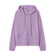 thumbnail image 3 of Chaqueta Sudadera básica para mujer, corte holgado, con capucha, estilo informal, con cremallera, ropa de calle, traje Kuymtek Púrpura S para Mujer, 3 of 8