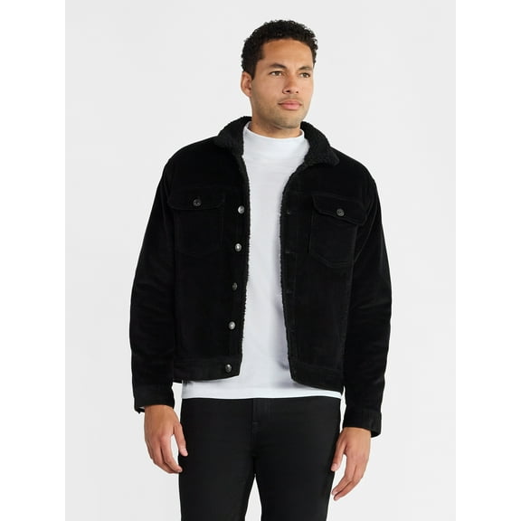 George Men's and Big Men's High Pile Denim Trucker Jacket, Size S-3XL