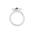 thumbnail image 3 of Gem & Harmony Red Garnet Flower Ring 1/10 Carat (Ctw) in Sterling Silver for Women, 3 of 5