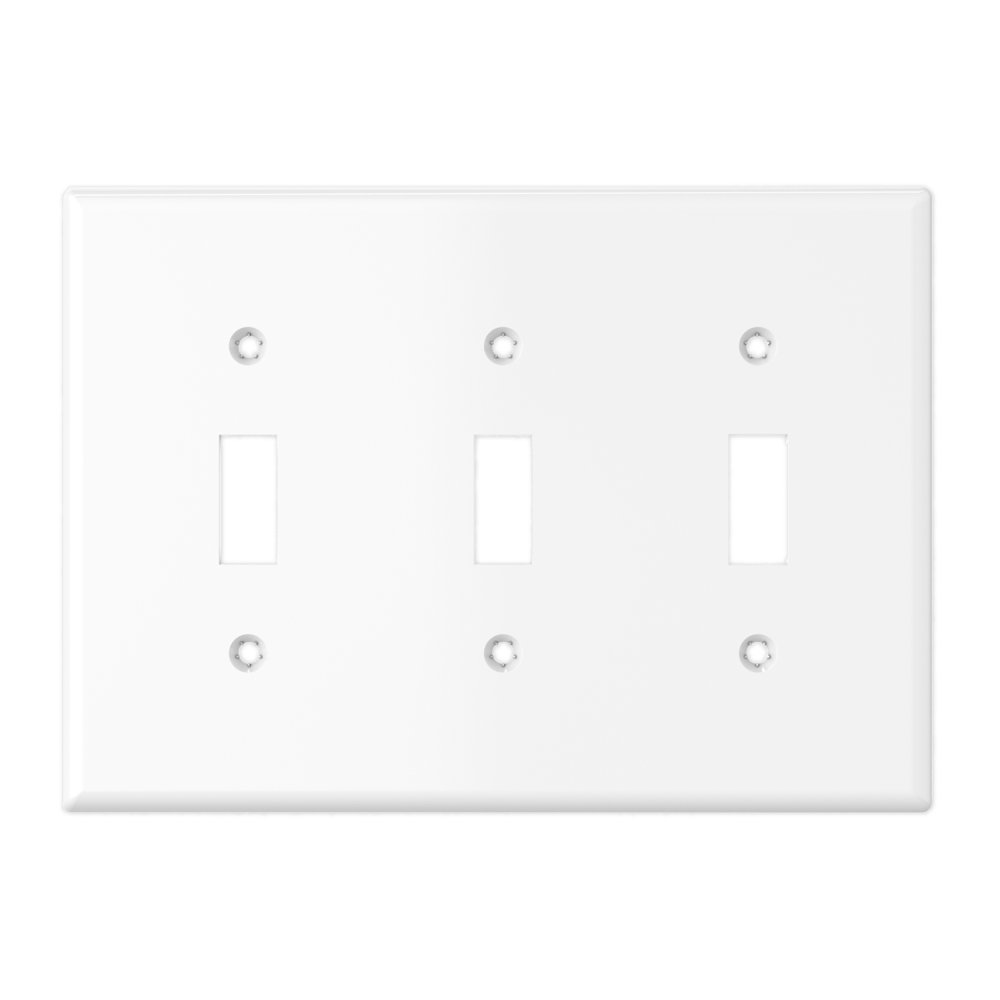 TaniaWiring Triple Toggle Light Switch Wall Plate, 3Gang Standard Size