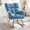 Blue, variant on SAYGOGO Teddy Fabric Glider Rocking Chair, Tufted Upholstered, Metal Frame, Blue