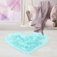 thumbnail image 3 of PiccoCasa Faux Fur Area Rug Shaggy Floor Mat, Light Blue 2.3x3 feet Heart Shape, 3 of 6