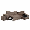 thumbnail image 4 of ACME Acoose Sectional Sofa w/Sleeper, Brown Fabric, 4 of 7