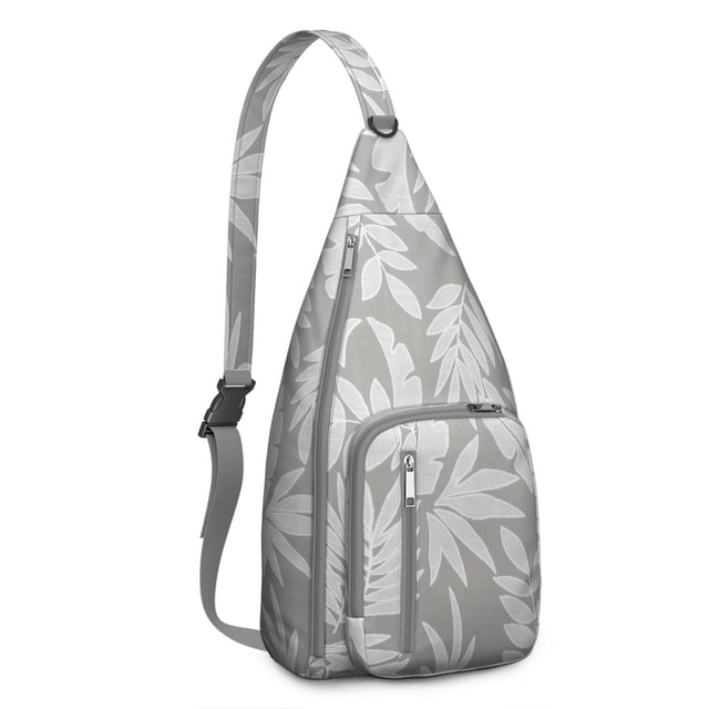 Hawaiian Print Sling Backpack - Colorful Monstera & Palm Leaf Design Crossbody Bag, Fashionable Multi-Functional Pack