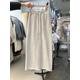 thumbnail image 3 of Vestido largo medio versátil con abertura lateral y cintura elástica de color sólido de moda para primavera, otoño y verano de 2023, recién llegado, 3 of 5