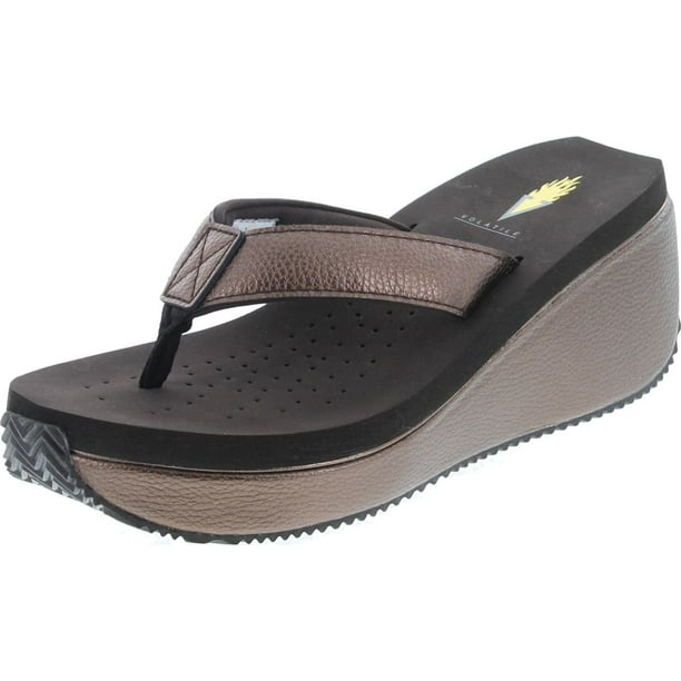 Volatile Volatile Women's Paiges Wedge Sandal, Bronze, 6 Walmart