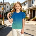 thumbnail image 6 of ATOGUTA Girls Tee Shirts Graphic Tees Short Sleeve Tshirts Crewneck Cute Summer Casual Basic Tops for Kids Teen Size 4T-15, Blue, 6 of 6