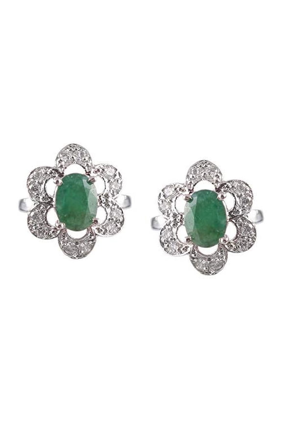 925 Sterling Silver Emerald Cufflinks 6x8 mm oval Natural Emerald Cufflinks Men Fathers Day Engagement Cufflinks May Birthstone Cufflinks For Men