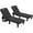 Black, variant on Poteban 1-Pack 5-Position Outdoor Lounge Chair, All-Weather Resin Chaise Lounge with Cup Holder for Pool, Patio, Wood Tone