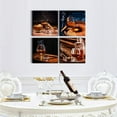 thumbnail image 4 of Canvas Wall Art for Kitchen Canvas Prints Artwork Dining Room Wall Decor modern Life Wine glass Picture Watercolor painting 4 Pieces Framed family restaurant wall decorations bar Home Decor Works, 4 of 6