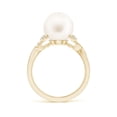 thumbnail image 2 of ANGARA Freshwater Cultured Pearl Crossover Shank Engagement Ring in 14K Yellow Gold for Women | June Birthstone, Birthday, Anniversary, Jewelry Gift for Women | Pearl Ring, 2 of 11