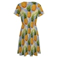 thumbnail image 5 of Hand Drawn Watercolor Pineapple Women's Dress Short Sleeve Summer Sundress Summer Women Clothes, 5 of 7