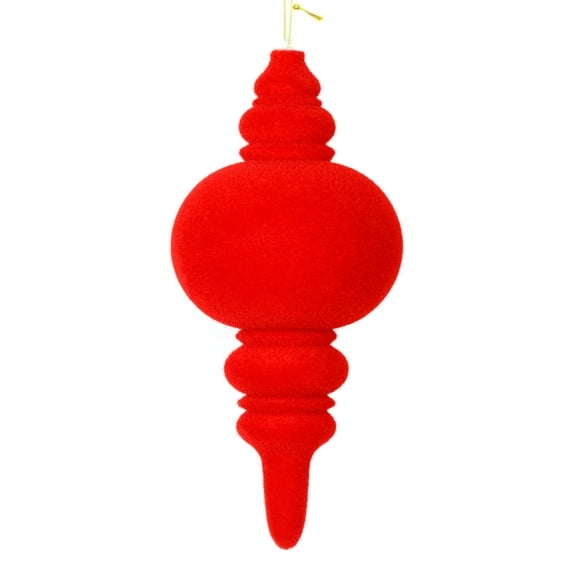 Vickerman 10" Red Flocked Finial Ornament, Pack of 3