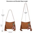 thumbnail image 2 of Wrangler Women Shoulder Crossbody Bag, Medium Western Fringe Hobo Purse, Brown, 2 of 6