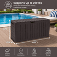 thumbnail image 5 of 75GAL Outdoor Storage Box, Seizeen Deck Box for Outside, Storage Bench w/Wheels & Padlock, All-weather Waterproof Patio Storage Container for Cushions, as Seat Max 250LBS, Espresso, 5 of 8
