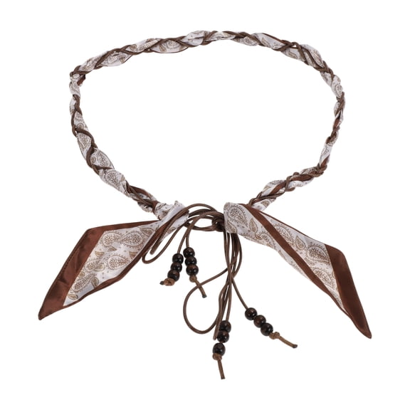 Unique Bargains 1 Pc Adjustable Waist Belt Braided Style A Waist Cord Brown
