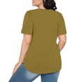 thumbnail image 4 of SDNall Loose Fitting Tops for Women Fashionable Casual Short Sleeved Loose Round Neck Solid Color Top (Green,Sizes:S-2XL), 4 of 9