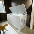 thumbnail image 5 of Pefilos 39" Large Cat Litter Box Enclosure for Indoor Cats, Hidden Cat Litter Box Furniture, Top Open Cat Houses Washroom, White, 5 of 8