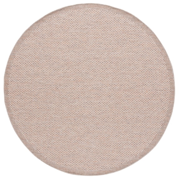 SAFAVIEH Sisal All-Weather Dixie Bordered Indoor/Outdoor Area Rug, Ivory/Orange Beige, 6'7" x 6'7" Round