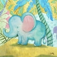 thumbnail image 2 of Medley, Elizabeth 15x15 Gold Ornate Wood Framed with Double Matting Museum Art Print Titled - Playful Elephant, 2 of 4