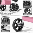 thumbnail image 5 of MoNiBloom 3 Wheel Folding Pet Dog Stroller, Foldable Lightweight Trolley with Storage Basket, Cup Holder and 360° Rotating Front Wheel for Small Medium Dogs, Pink, 5 of 16