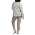 thumbnail image 6 of Karen Neuburger Women's 3-Piece Leopard Print Soft Pajama Lounge Set-Gray / 3X, 6 of 6