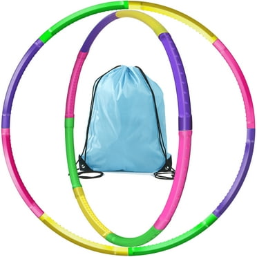 2 Set Kids Exercise Hoops W/Bag, Adjustable 3-12 Child Fitness Hoop Toy