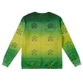 thumbnail image 5 of Dwelliawo St Pattys Waffle Shirt Men Graphic Long Sleeve Waffle Knit T Shirt Funny Saint Patrick's Irish Clover Celtic Cross Flag Print Shirts Crewneck Blouses Turquoise L, 5 of 5