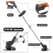 Portable Electric Brush Cutter, 24V Cordless Grass Trimmer Lawn Tool for Lawn, Yard, Garden and Pruning with 3 Types of Saw Blades and 2 Battery