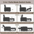 thumbnail image 5 of Jolifa Sofa Bed, 2 in 1 Sleeper Sofa with Detachable Velvet Cover, Easy to Assemble, Recliner Lounge, Comfy Futon Pull Out Couch for Living Room/Office/Apartment (Dark Grey), 5 of 10