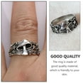 thumbnail image 2 of 1Pc Retro Multi-elements Finger Ring Mushroom Leaf Star Ring Finger Decor Silver, 2 of 7