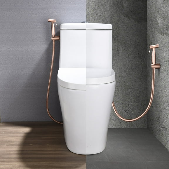 Leak-Proof Handheld Bidet Sprayer – Rose Gold Stainless Steel Bathroom Kit Cloth Diaper Sprayer with Hose & Holder