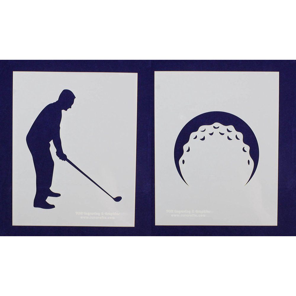 Golf Stencils 2 Piece Set 8 X 10 Inches