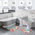 thumbnail image 6 of Welcome Ocean Seashell Bathroom Rugs Set Retro Nautical Shell Starfish Coral Seaweed Non Slip Absorbent Soft Bath Mats 3 Piece Set with Bathroom Rug, U-Shaped Floor Mat, Toilet Seat Cover Small Size, 6 of 9